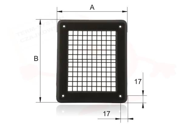DAR K2K-CZ Kratka kominowa 175x195 CZARNA