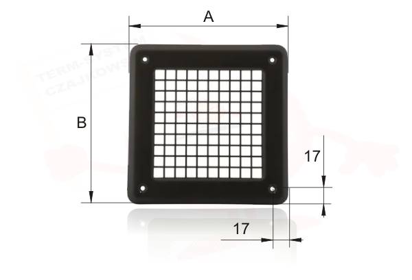 DAR K14K-CZ Kratka kominowa 175x175 CZARNA