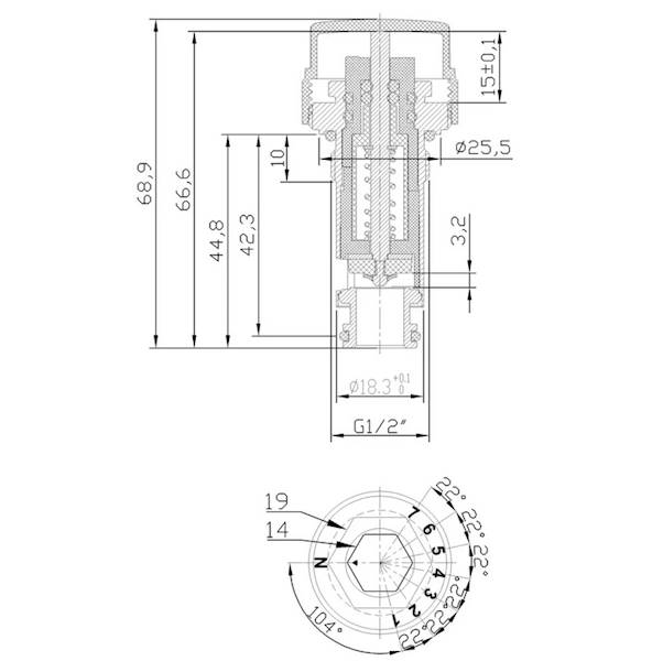 INV CD-43-015-G Wkładka grzejnikowa termostatyczna