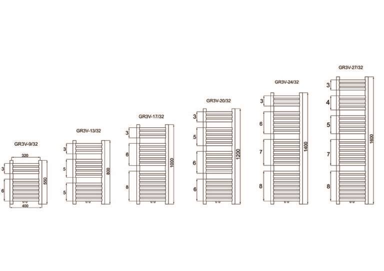 DIA Grzejnik łaz GR3V dolny V 470x800 BIAŁY