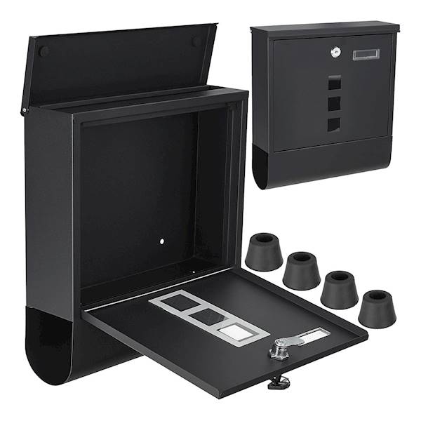 GEK G10923 Skrzynka na listy 34x30,7x10cm Czarna