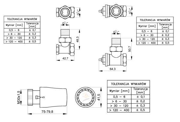 INV CD-76-K15-X Zestaw termostatyczny KĄT 1/2"
