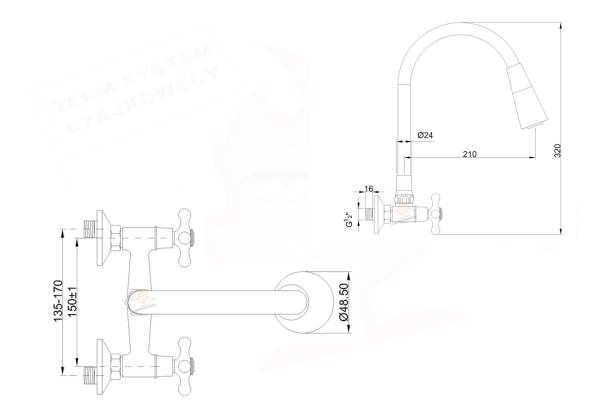 INV BC-24-E4S-L Bateria ścienna ROMA elast wyl cza