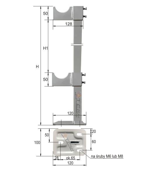 ROF Stojak wspornik do grzejnika żeberkowego aluminiowego żeliwnego 2szt H-500 Term-System