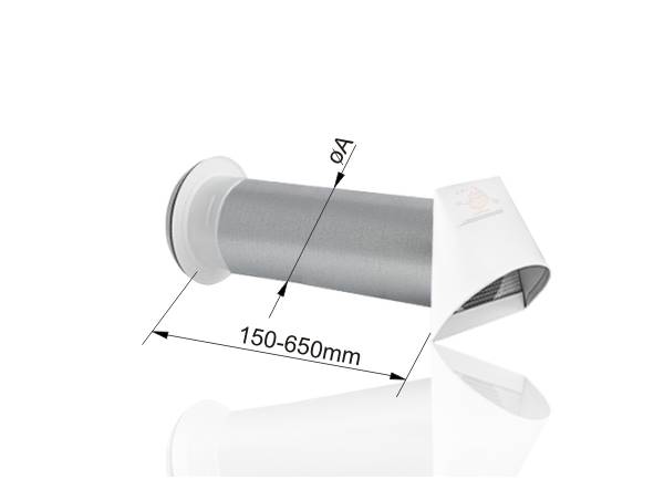 TERM Nawietrzak 160 BIAŁY z anemostatem + rura