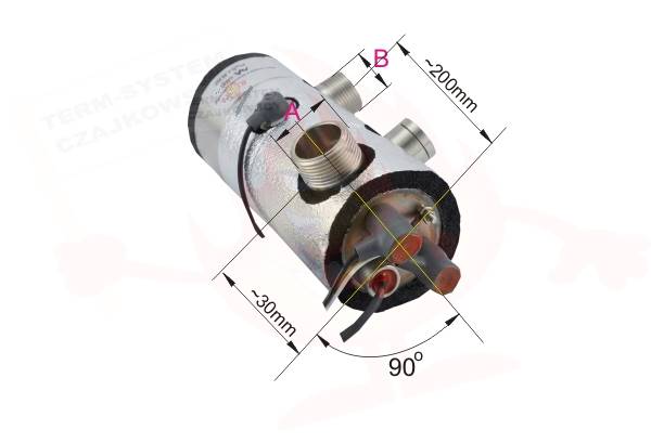 PC Przepływowa grzałka elektryczna Pompy Ciepła 3,0kW 230V TermSystem
