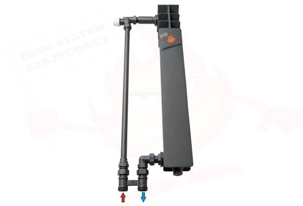 Przyłącze podejście dolne PROSTE do grzejnika aluminiowego H=500 CZARNE