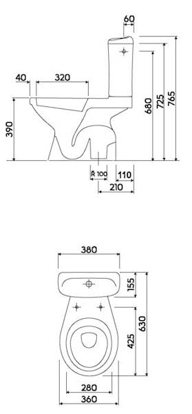 CER MITO Kompakt warsz. + spłuczka odp. pionowy