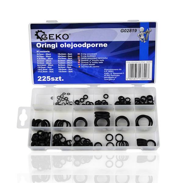 GEK G02819 Uszczelki okrągłe o-ring zestaw 225szt