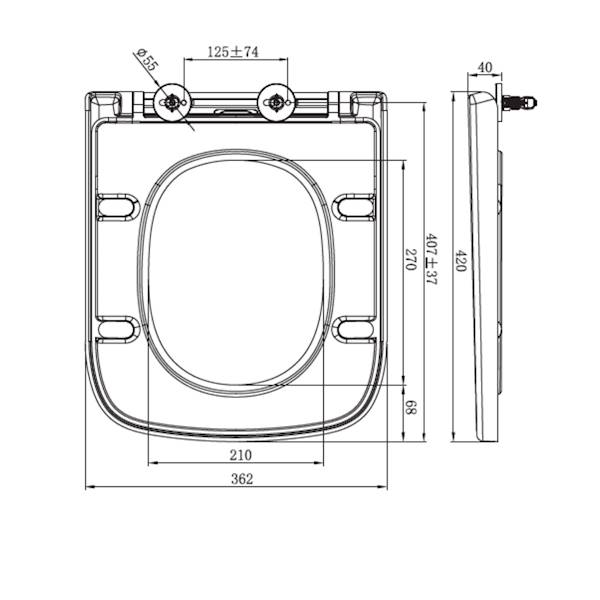 HDRL D7 Deska wolnoopadają GEBERIT SQUARE Softline