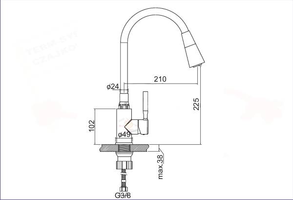 INV BZ-80-L05-L Bateria z elastyczną wyl 2F Szara