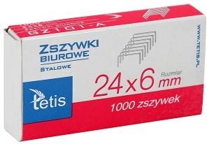 ZSZYWKI TETIS BIUROWE 24/6 1000SZT. GZ101-A