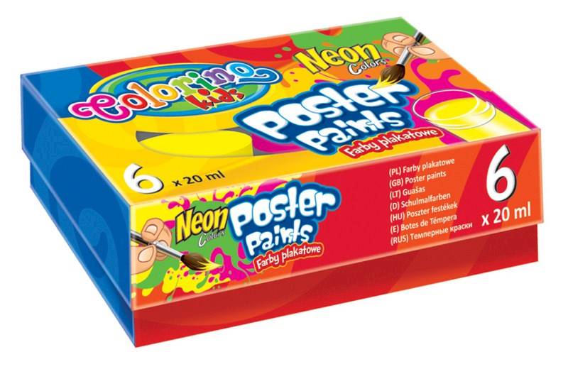 19897PTR KIDS FARBY PLAK.COLORINO 20ML 6K NEON /12