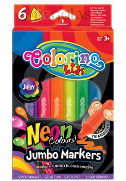 FLAMASTRY PATIO JUMBO TRÓJKĄTNE 6 KOL.NEON COLORIN