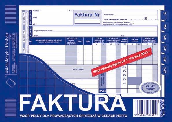 FAKTURA VAT A5 PEŁNA 103-3E