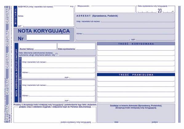 NOTA KORYGUJĄCA A5 108-3E
