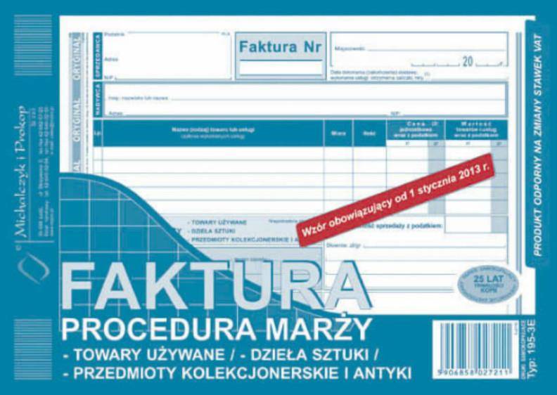 FAKTURA  A5 PROCEDURA MARŻY  195-3E