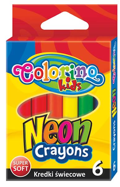 Kredki świecowe neonowe 6-kol, Colorino Kids