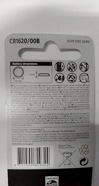 Bateria CR1620 3V litowa, Philips