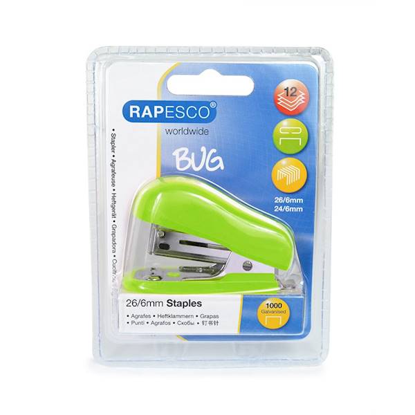 RAPESCO Zszywacz BUG limonka i zszywki 26/6mm