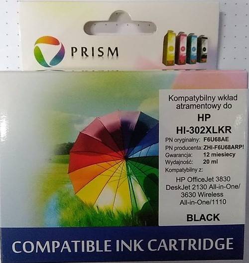 PRISM TUSZ HP NR 302XL F6U68AE BLACK