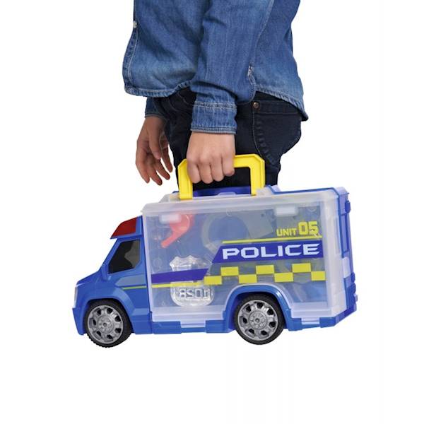 AUTO POLICJA WALIZKA Z PRZYCZEPĄ I AKCESORIAMI