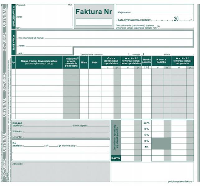 FAKTURA VAT 2/3 A4 BRUTTO 142-2E