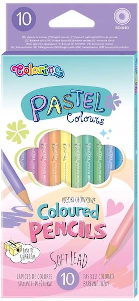 80813PTR KIDS KREDKI OŁÓWKOWE OKRĄGŁE 10KOL PASTE