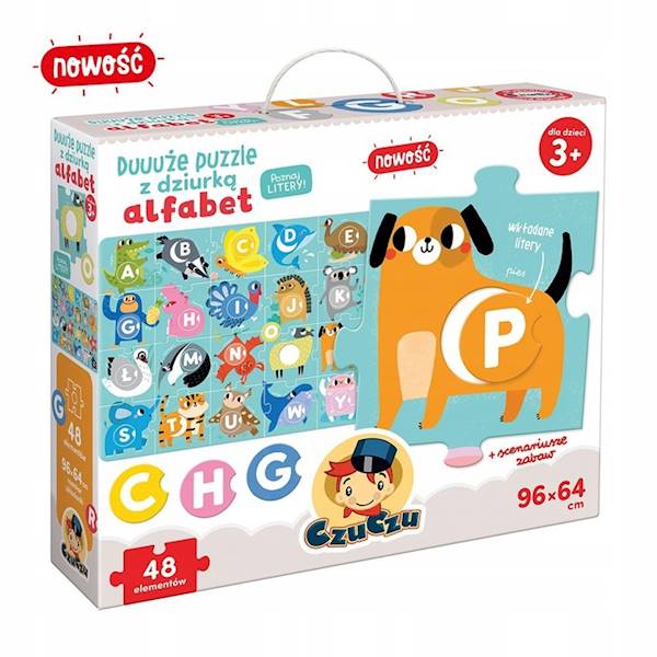 CzuCzu Duuuże puzzle z dziurką Alfabet 3+