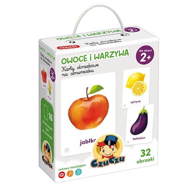 CzuCzu Karty obrazkowe na sznurku - Owoce i warzyw