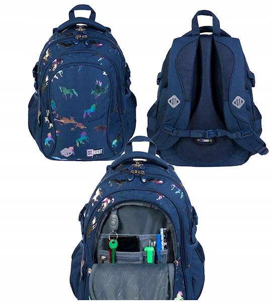 PLECAK 4-KOMOROWY STRIGHT BP-01 HOLO UNICORNS mkmm