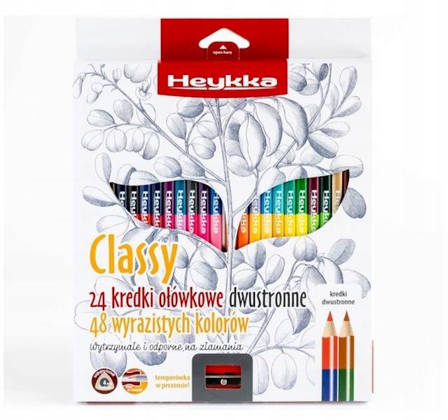 HEYKKA KREDKI OŁÓWKOWE CLASSY DWUSTRONNE 24SZT