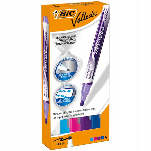 MARKER VELLEDA SUCHOŚCIERALNY MIX KOL 4392 4kol