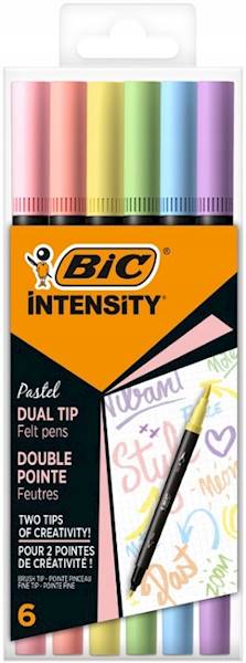 FLAMASTRY BIC DUAL TIP PASTEL 6KOL 1323