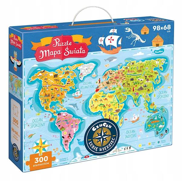 CzuCzu Puzzle Mapa Świata 300 el.