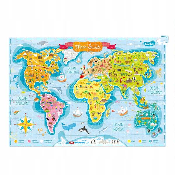 CzuCzu Puzzle Mapa Świata 300 el.