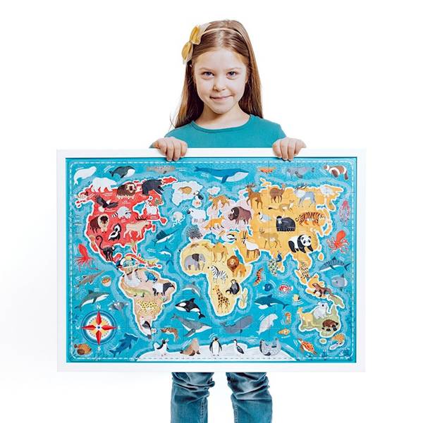 CzuCzu CzuCzu Puzzlove Mapaswiata - Zwierzeta 60 e