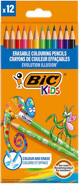 KREDKI BIC EVOLUT. ILLUSION WYMAZYWALNE 12KOL 0894