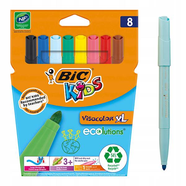 Flamastry 8-kol. Kids Visacolor XL, BiC
