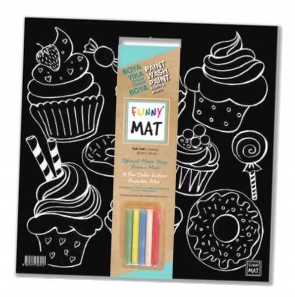STRIGO FUNNY MAT BLACK - CIASTKA 40x40 cm + KREDA