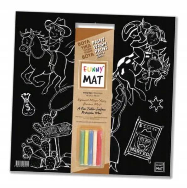 STRIGO FUNNY MAT  BLACK - WESTERN 40x40 cm + KREDA