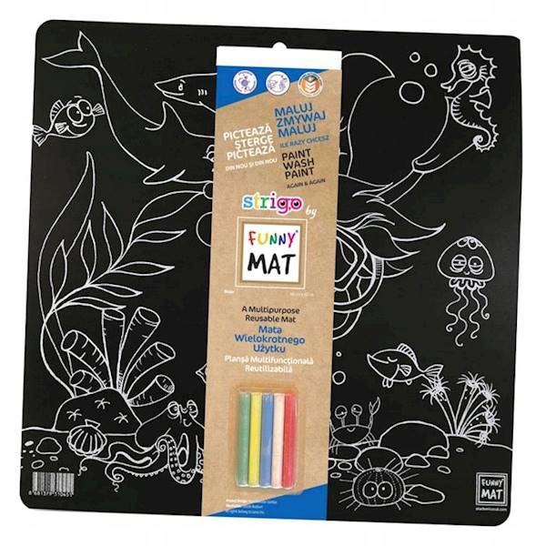 STRIGO FUNNY MAT BLACK - OCEAN 40X40 cm + KREDA