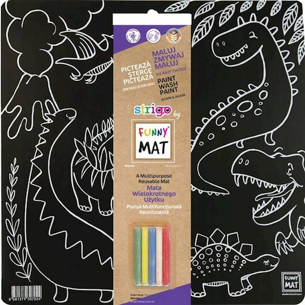 STRIGO FUNNY MAT  BLACK - DINOZAURY 40x40 cm + KRE