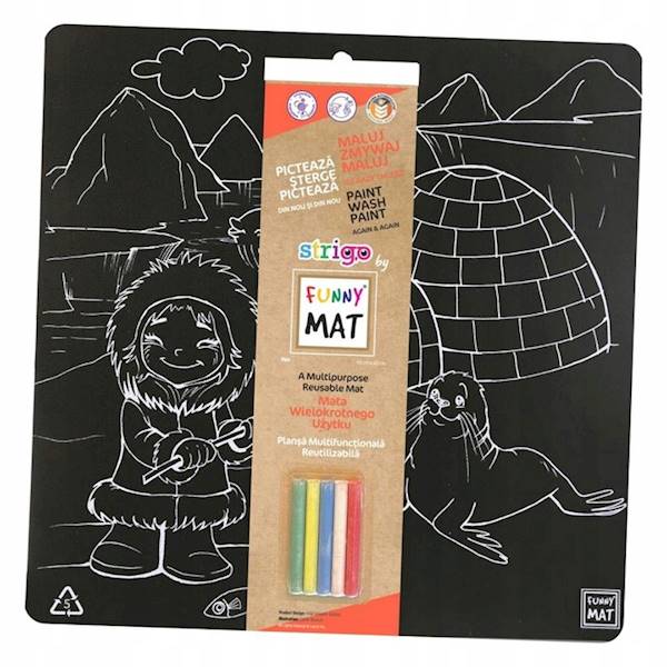 STRIGO FUNNY MAT BLACK - BIEGUN 40X40 cm + KREDA