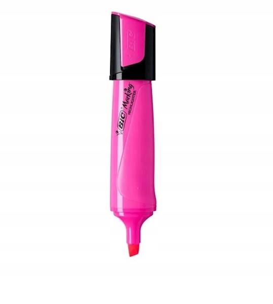 Zakreślacz Flat Highlighter różowy neon, BiC