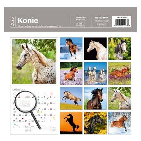 KALENDARZ 2025 30X30 KONIE 0176