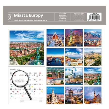 KALENDARZ 2025 30X30 MIASTA EUROPY 0220