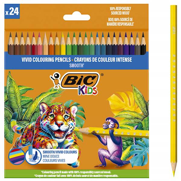 Kredki ołówkowe 24-kol. Smooth ECO, BiC