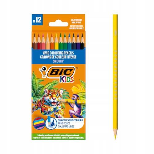 Kredki ołówkowe 12-kol. Smooth ECO, BiC
