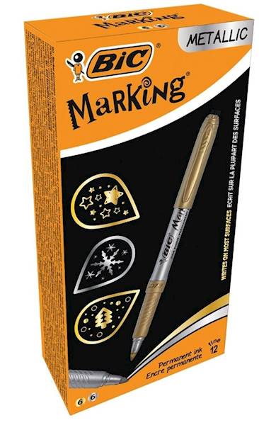 MARKER BIC PERMA ZŁOTY-SREBRNY 